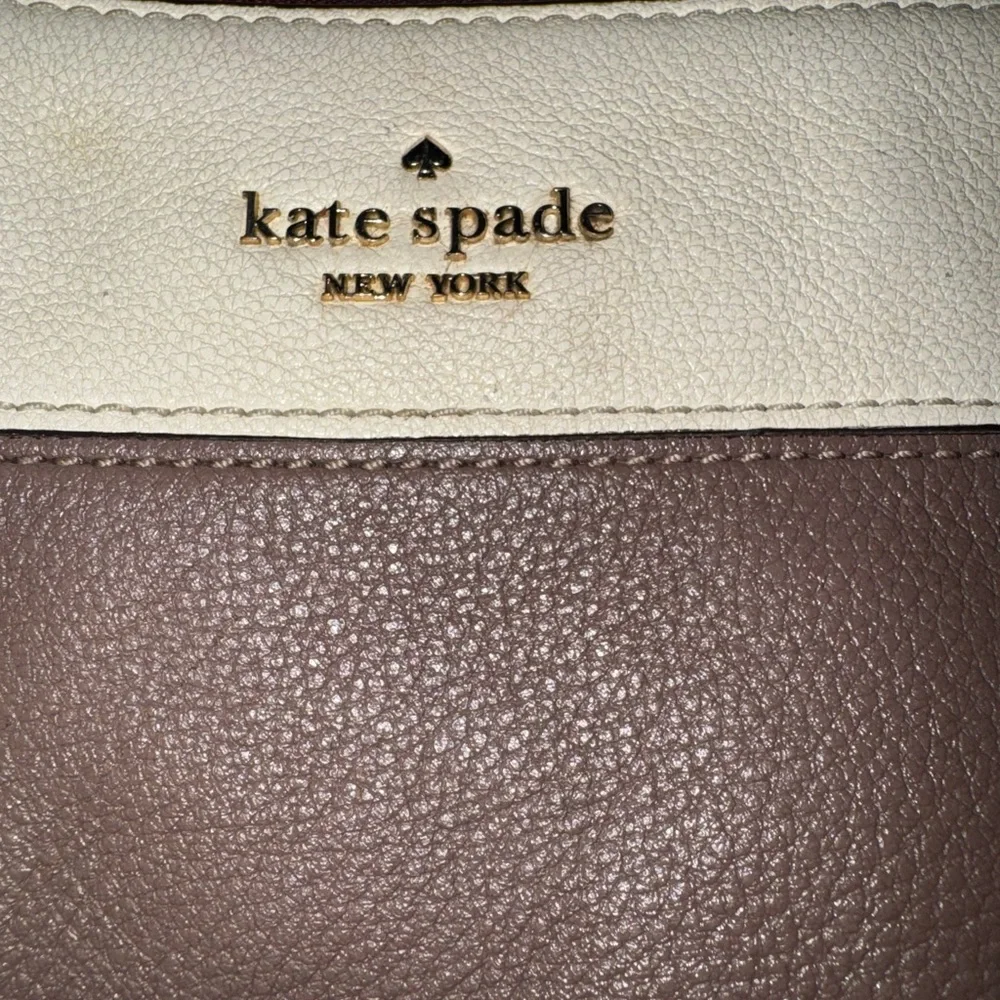 kate spade two-tone leather crossbody - cream & taupe